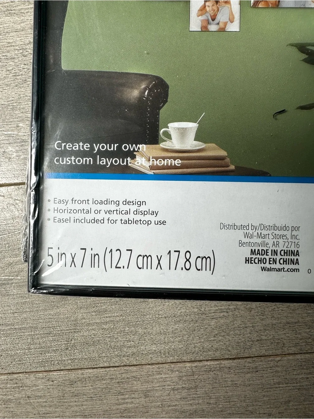 Pack Of 2 Mainstays Front Loading Black Hanging Tabletop 5x7 Picture Frames NEW